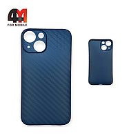 Чехол Iphone 13 Mini пластиковый, карбон, синего цвета, K-DOO