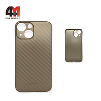 Чехол Iphone 13 Mini пластиковый, карбон, золотистого цвета, K-DOO