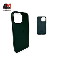 Чехол Iphone 13 Mini пластиковый, Leather Case + MagSafe, зеленого цвета