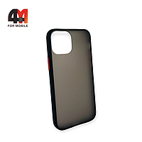 Чехол Iphone 13 Mini пластиковый с усиленной рамкой, черного цвета