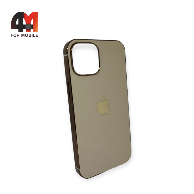 Чехол Iphone 13 Mini силиконовый, глянцевый с логотипом, бежевого цвета, Hicool - фото 1 - id-p226617197
