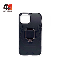 Чехол Iphone 13 Mini силиконовый, противоударный с подставкой, черного цвета