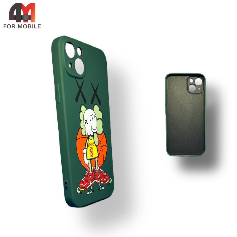 Чехол Iphone 13 Mini силиконовый с рисунком, 07 зеленый, luxo - фото 1 - id-p226618352