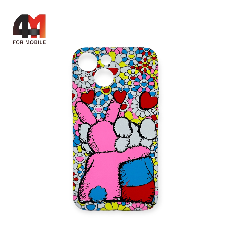 Чехол Iphone 13 Mini силиконовый с рисунком, 015 розовый, luxo - фото 1 - id-p226619600