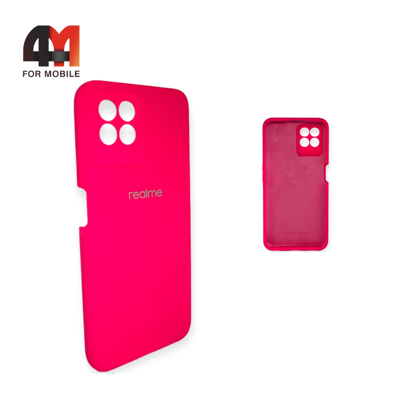 Чехол Realme 8i Silicone Case, ярко-розового цвета - фото 1 - id-p226617471