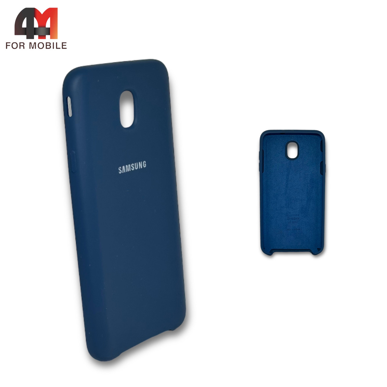 Чехол для Samsung J7 2018/J737 силиконовый, Silicone Case, синего цвета - фото 1 - id-p226617207