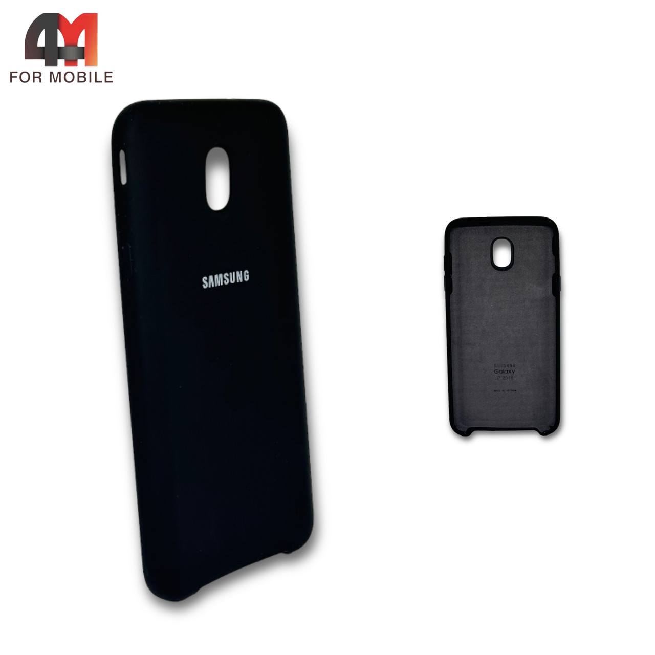 Чехол для Samsung J7 2018/J737 силиконовый, Silicone Case, черного цвета - фото 1 - id-p226619900