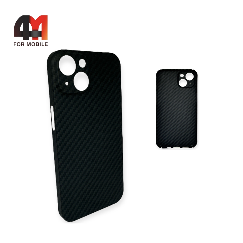 Чехол Iphone 13 пластиковый, карбон, черного цвета, comma - фото 1 - id-p226619572