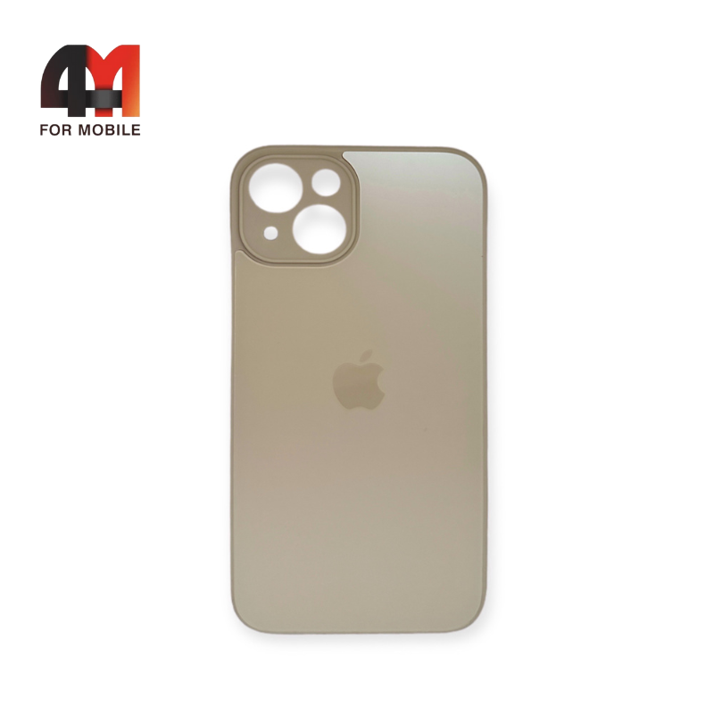 Чехол Iphone 13 пластиковый с матовым логотипом, бежевого цвета - фото 1 - id-p226617501