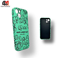 Чехол Iphone 13 силиконовый с рисунком, 020 мятный, luxo