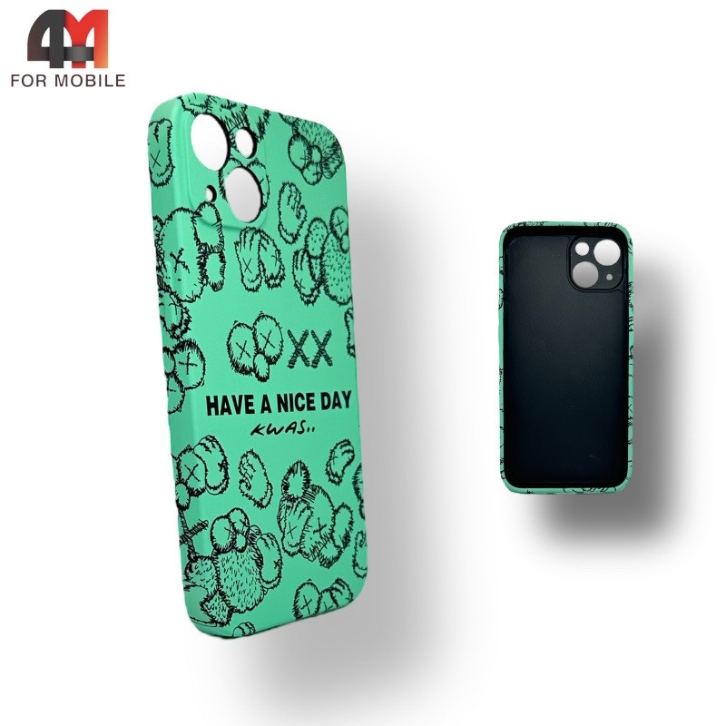 Чехол Iphone 13 силиконовый с рисунком, 020 мятный, luxo - фото 1 - id-p226619431