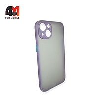 Чехол Iphone 13 пластиковый с усиленной рамкой, лавандового цвета