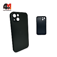 Чехол Iphone 13 пластиковый, Glass case, черного цвета