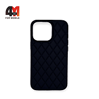 Чехол Iphone 13 Silicone Case ромбы, 18 черного цвета