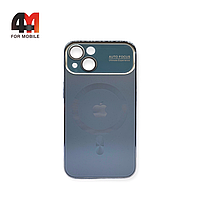 Чехол Iphone 13 пластиковый, AG Glass+MagSafe, голубого цвета