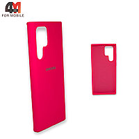 Чехол Samsung S22 Ultra силиконовый, Silicone Case, ярко-розового цвета