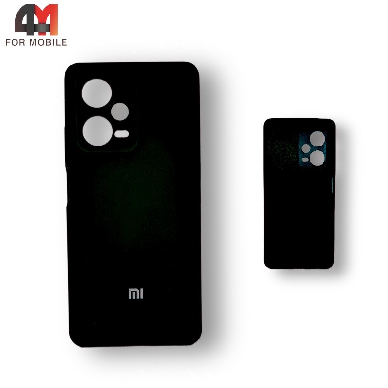 Чехол Xiaomi Redmi Note 12 Pro Plus 5G силиконовый, Silicone Case, черного цвета - фото 1 - id-p226619985