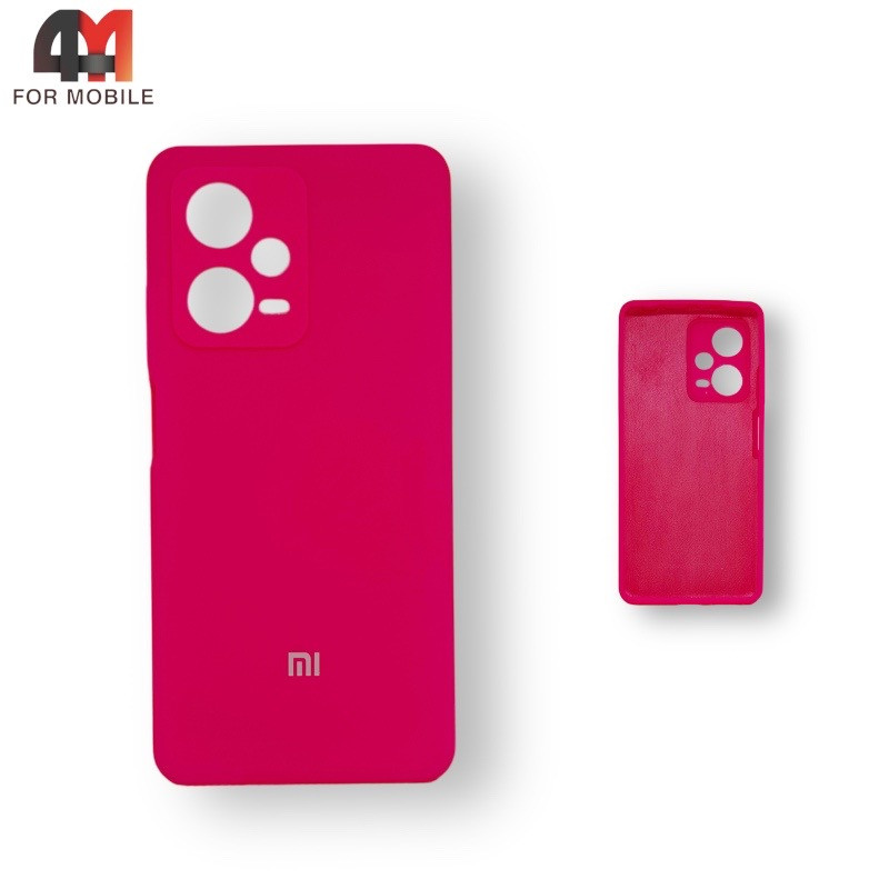 Чехол Xiaomi Redmi Note 12 Pro Plus 5G силиконовый, Silicone Case, ярко-розового цвета - фото 1 - id-p226618320