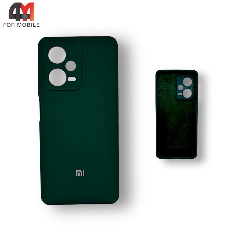 Чехол Xiaomi Redmi Note 12 Pro Plus 5G силиконовый, Silicone Case, темно-зеленого цвета - фото 1 - id-p226621266