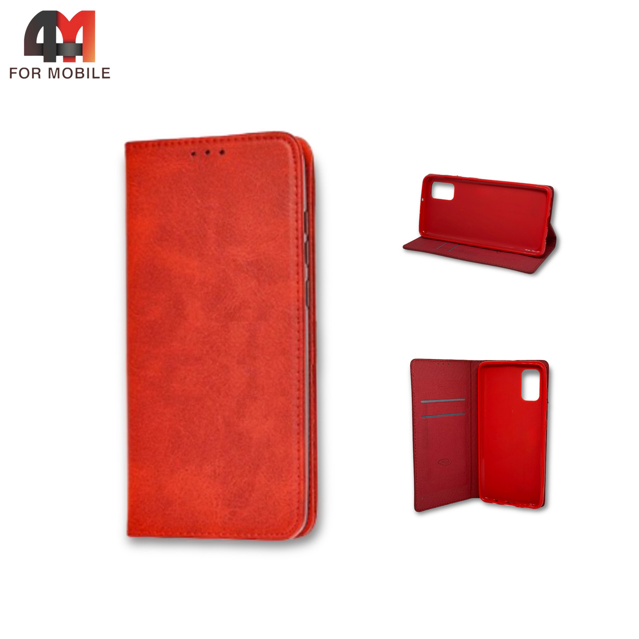 Чехол книга Samsung A41 красного цвета, Mobi - фото 1 - id-p226617238