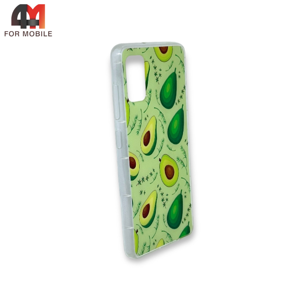 Чехол Samsung A41 силиконовый с рисунком, авокадо, зеленого цвета - фото 1 - id-p226617255