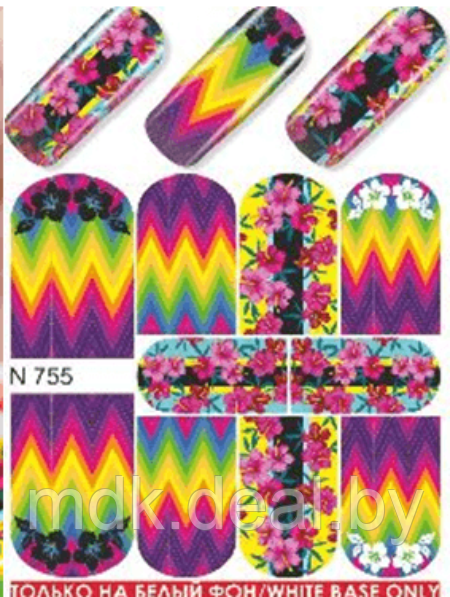 Водные наклейки для ногтей (слайдер-дизайн)-N755 - фото 1 - id-p99385202