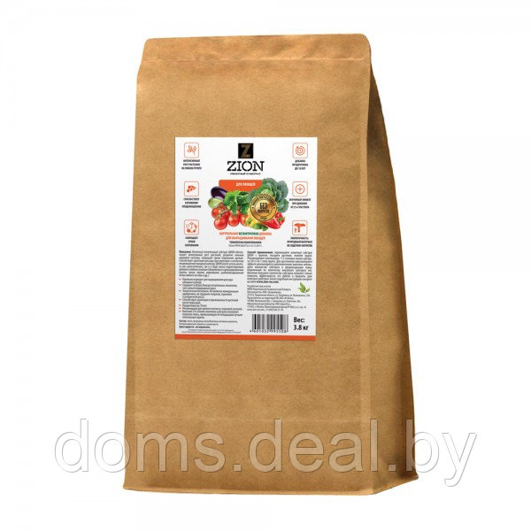 Питательный ионитный субстрат Цион для овощей (крафтовый мешок, 3,8 кг) Zion Цион - фото 1 - id-p215319302