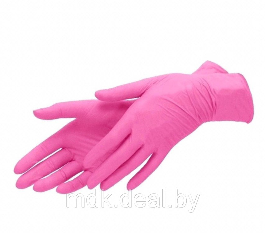 Перчатки нитриловые (розовые) 100шт S - фото 1 - id-p214278282