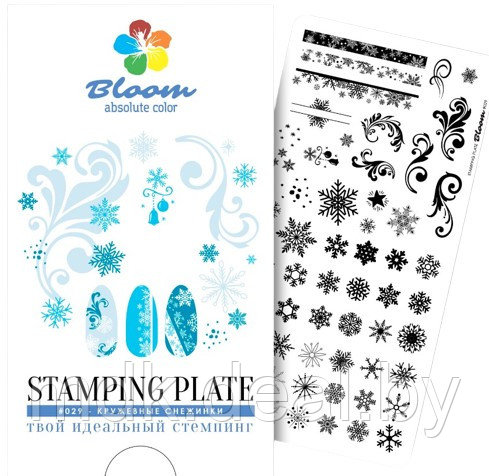 Пластина Bloom для стемпинга 029 Кружевные снежинки - фото 1 - id-p218290401