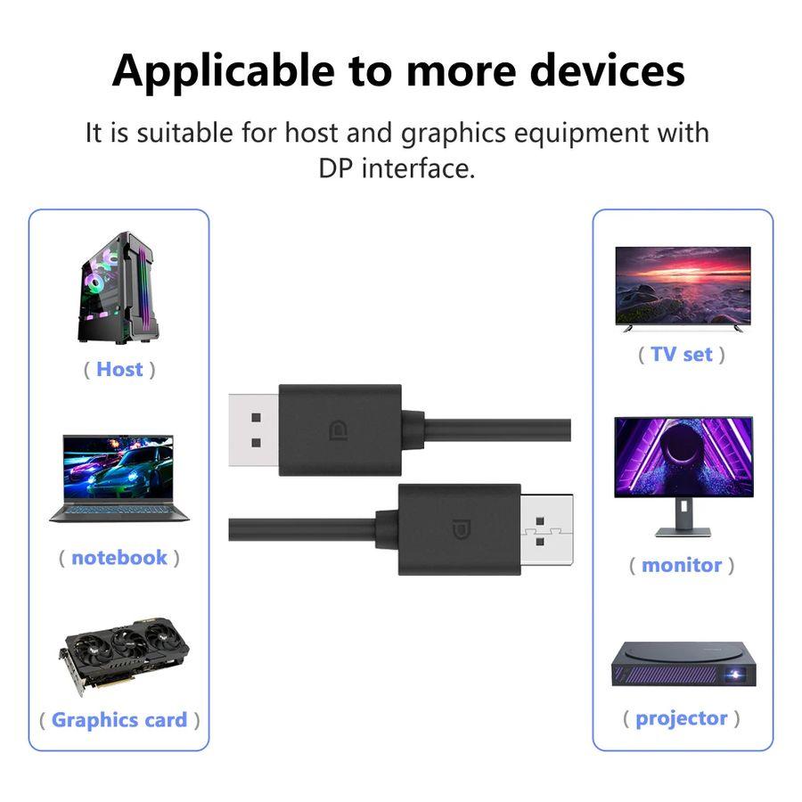 Кабель DisplayPort - DisplayPort, UltraHD 4K 144Hz, папа-папа, 1,5 метра, черный 556196 - фото 3 - id-p225059115