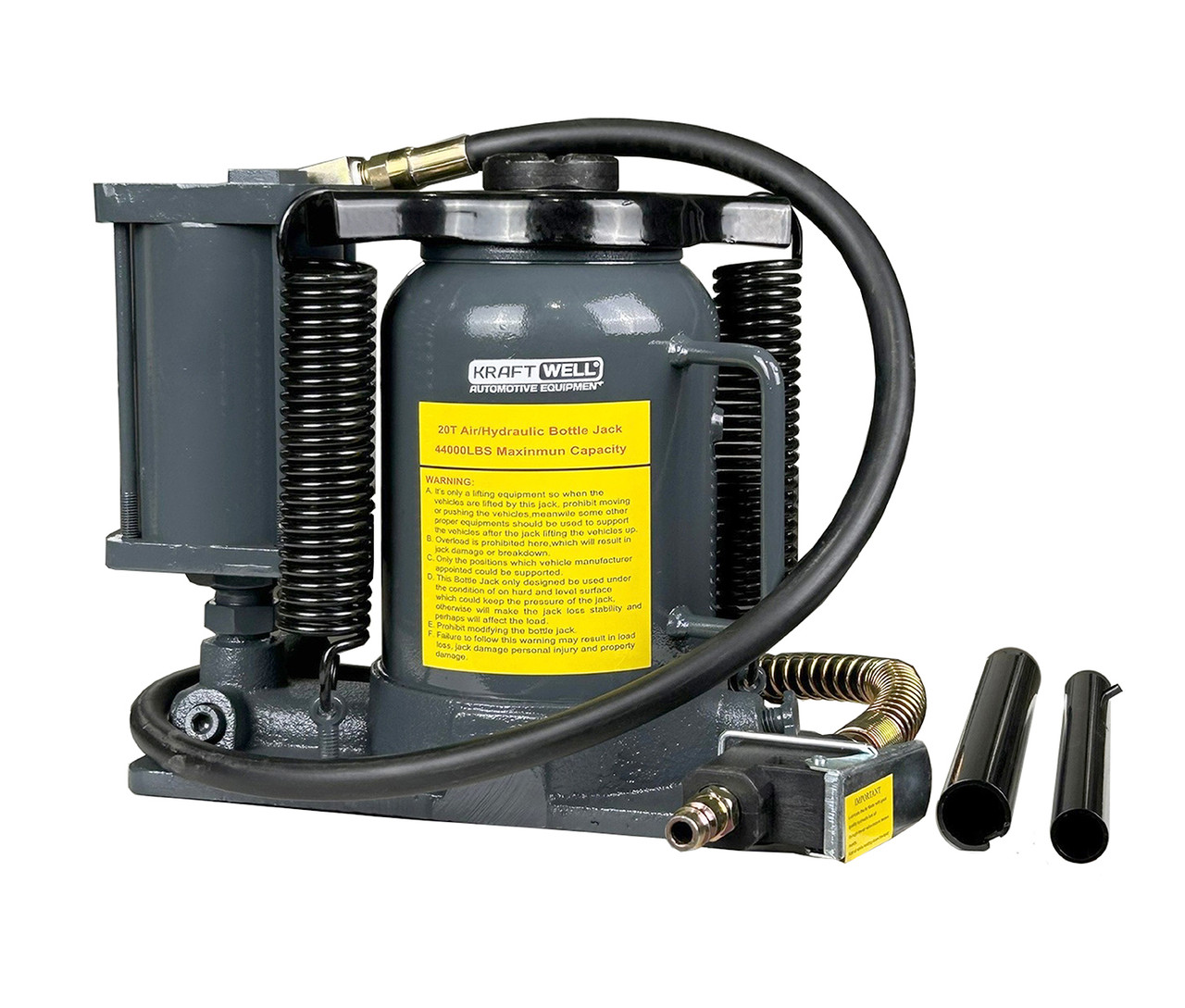 KraftWell KRWBJ20A Домкрат бутылочный г/п 20 т. пневмогидравлический, фото 1