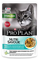 Pro Plan Nutrisavour Sterilised с океанической рыбой (соус), 85 гр*26 шт