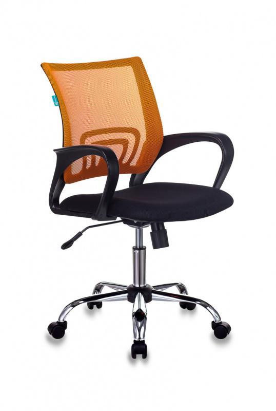 Кресло Бюрократ CH-695NSL оранжевый TW-38-3 сиденье черный TW-11 крестовина металл хром - фото 1 - id-p226627600