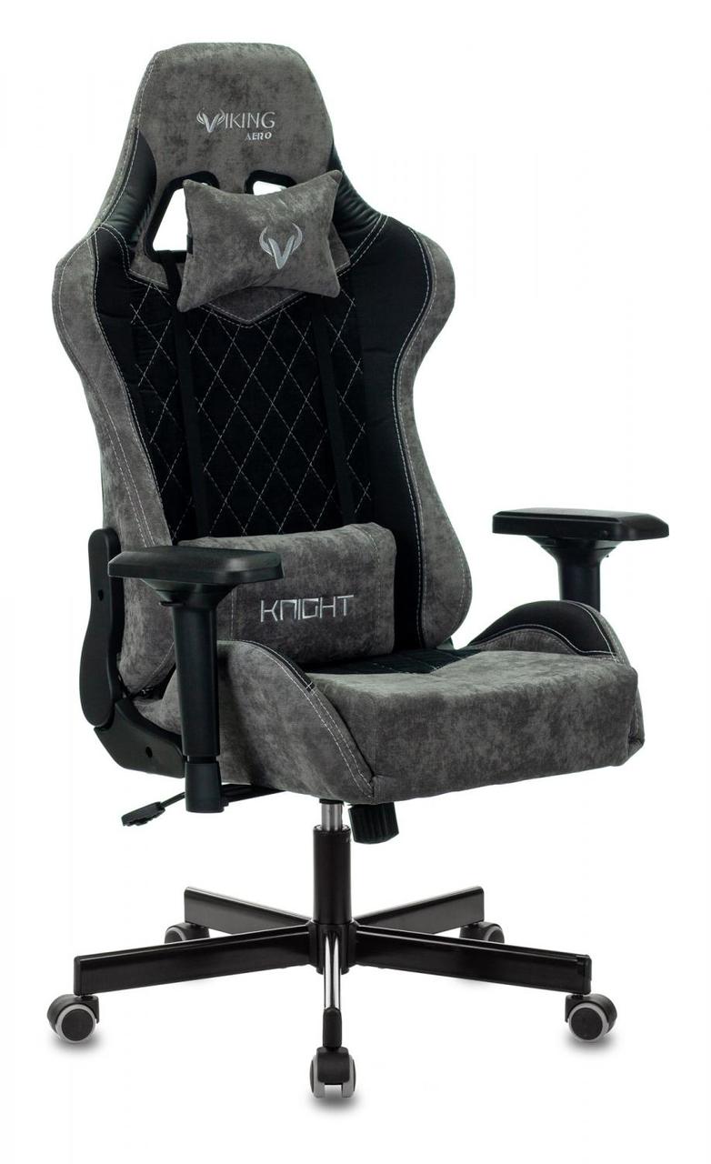 Кресло игровое Zombie VIKING 7 KNIGHT Fabric черный текстиль/эко.кожа с подголов. крестовина металл - фото 1 - id-p226627723