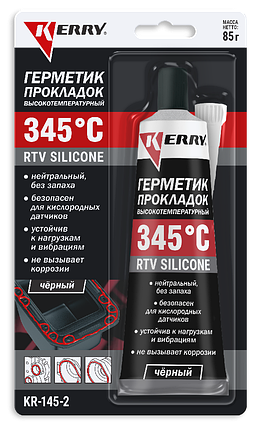 Герметик прокладок высокотемпературный нейтральный чёрный RTV SILICONE, 85 г, фото 2
