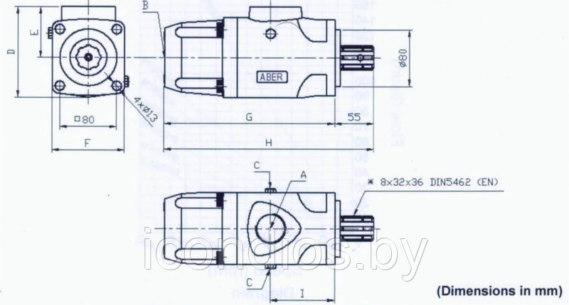 Гидронасос ABER BHZ25619EN 60 см3, фото 2