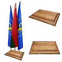 Кабинетный напольный флагшток на три древка (размер 62*45*10 см)
