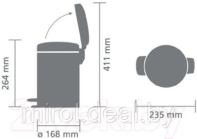 Мусорное ведро Brabantia Pedal Bin NewIcon с защитой от отпечатков / 112164 - фото 9 - id-p226640681