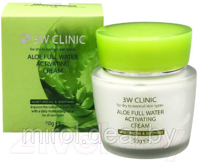 Крем для лица 3W Clinic Aloe Full Water Activating - фото 2 - id-p226641003