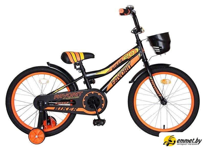 Детский велосипед Favorit Biker 20 (черный/оранжевый, 2019) - фото 1 - id-p226648286