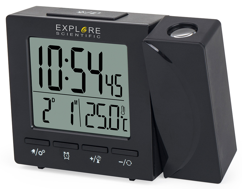 Часы цифровые Explore Scientific с проектором и термометром, черные - фото 3 - id-p226629749