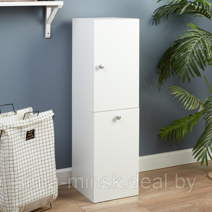 Шкаф-Пенал для ванной комнаты с корзиной, 30 х 34 х 113,4 см - фото 1 - id-p226648464