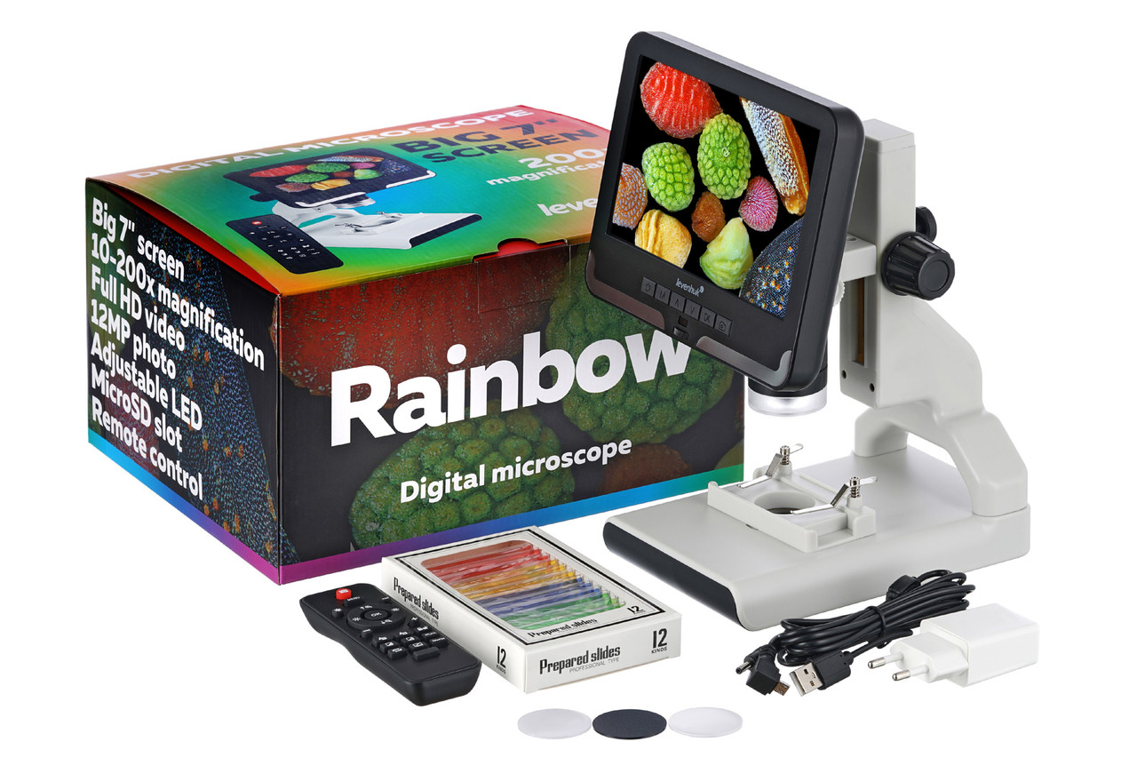 Микроскоп цифровой Levenhuk Rainbow DM700 LCD - фото 2 - id-p226630123
