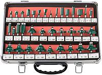 FIT Фрезы по дереву кромочные, набор 35 шт., алюминиевый кейс, хвостовик 8 мм (F_36580) FIT