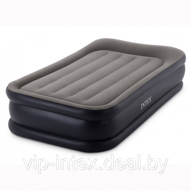 Кровать надувная INTEX 64132 Pillow Rest 99*191*42 с встр насосом 220в - фото 1 - id-p226648712