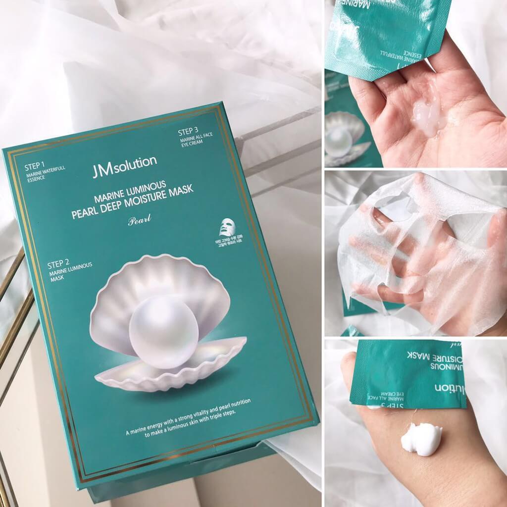 [JM Solution ] Трехшаговая увлажняющая маска с жемчугом JMSOLUTION Marine Luminous Black Pearl Balancing Mask - фото 2 - id-p156622609