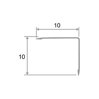 Уголок алюминиевый 10х10х1,2 (2,7 м), цвет шампань матовый