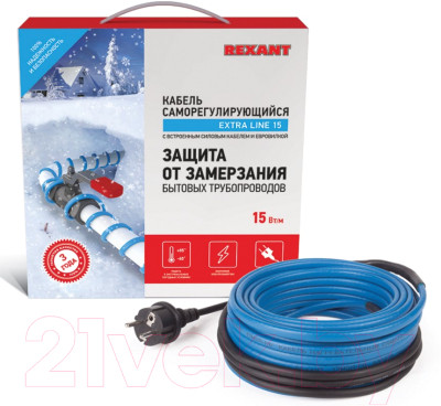 Греющий кабель для труб Rexant Саморегулирующийся 15MSR-PB / 51-0616 - фото 2 - id-p226654069