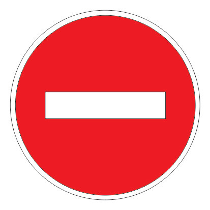 Маска дорожного знака Профиль 3.1 (красный фон с белой окантовкой) - фото 1 - id-p226655398