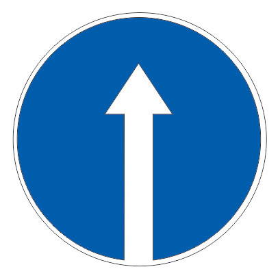 Маска дорожного знака Профиль 4.1.1 (синий фон с белой окантовкой) - фото 1 - id-p226655399